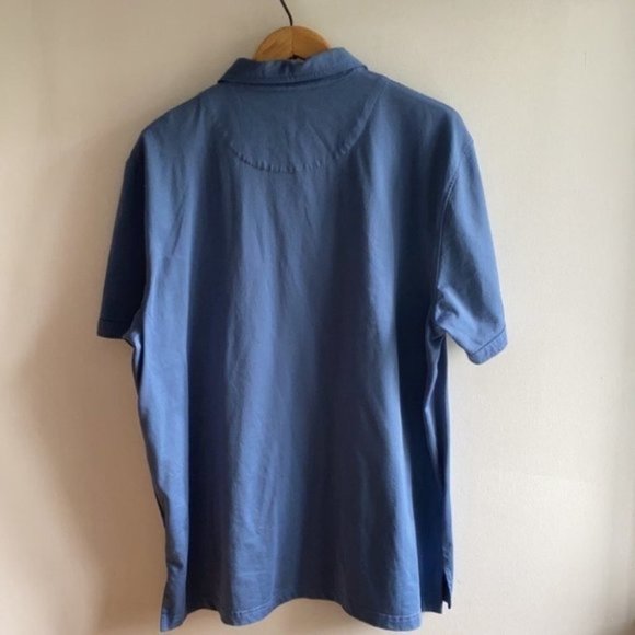 Champions Tour Men Blue Solid Button Short Sleeve Golf Polo Shirt Size Large - Picture 7 of 12